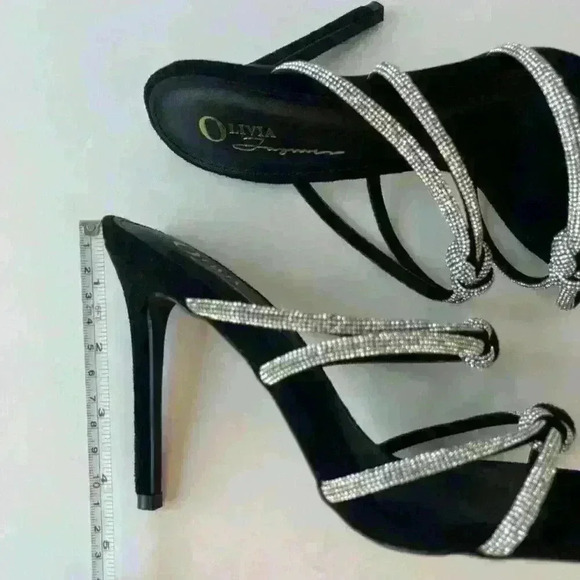 Black & Shiny diamonds /women sandals/ Size Us 8.5 - Picture 5 of 7